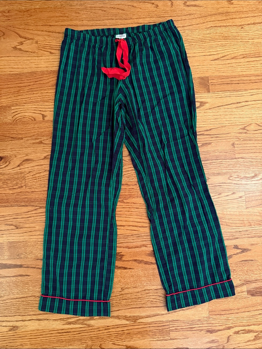 Vineyard Vines Green & Navy Striped Lounge Pants with Red Drawstring